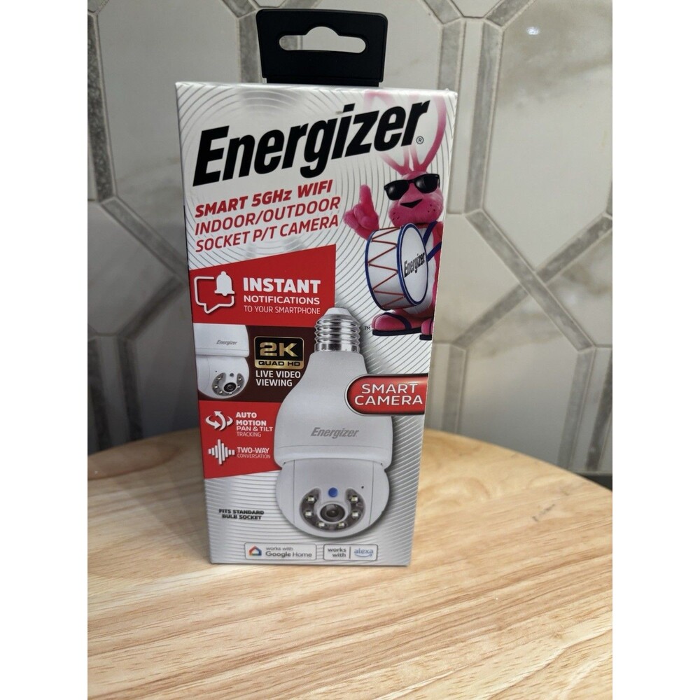 NEW 5GHz Energizer Smart Camera WiFi Indoor Outdoor Standard Bulb Socket Voice